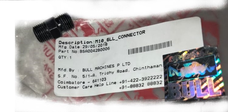 Bull Connector Nipple (M10-6Ll) | Farm Engineering Industries Ltd